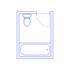Layouts Bathrooms Half Bathtub 2 Wall Facing Icon Svg Vector, Free Vectors File